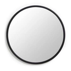 Lustro okrągłe Hub Umbra 61 cm czarne nowoczesne do przedpokoju i łazienki na ścianę