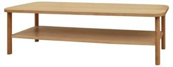 Stolik kawowy Banbury prostokątny drewniany z półką 150x50 cm skandynawski do salonu