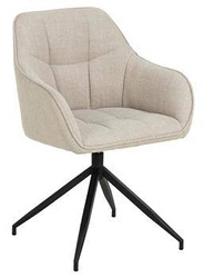 Krzesło tapicerowane Brenda obrotowe z podłokietnikami beżowe do jadalni i salonu Actona