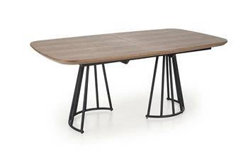Stół rozkładany do jadalni Every orzechowy nowoczesny loftowy z czarnymi nogami 180 cm Intesi