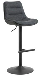 Hoker Adisa szary ciemny z oparciem regulowany obrotowy loftowy do kuchni i wyspy Actona