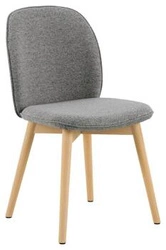 Krzesło tapicerowane Cindy szare Actona do jadalni i salonu skandynawskie z drewnem