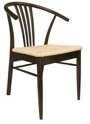 Krzesło drewniane York Actona do jadalni i kuchni boho z podłokietnikami, dąb naturalny