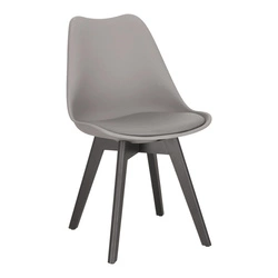 Krzesło do jadalni Norden Cross szare tapicerowane ekoskóra drewniane nowoczesne Intesi