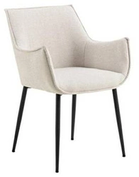 Krzesło tapicerowane Bonita beżowe z podłokietnikami do jadalni nowoczesne Actona