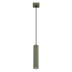 Lampa wisząca Karbon 1 zielona oliwkowa regulowana tuba do salonu i nad wyspę