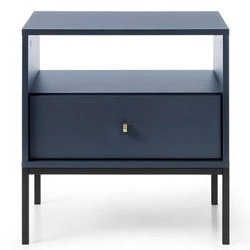 Szafka nocna granatowa 54 cm na wysokich nogach z szufladą Intesi Evora glamour