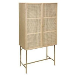 Wysoka komoda Rayo boho rattanowa z półkami na nóżkach do salonu i sypialni Atmosphera
