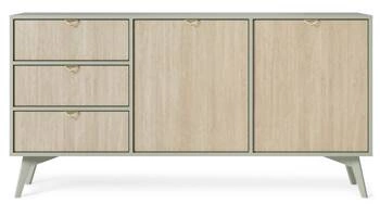 Komoda Sage 158 cm z szufladami i szafkami w jodełkę glamour do salonu i sypialni