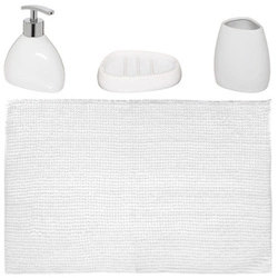 Zestaw akcesoriów łazienkowych Colors II biały z mydelniczką ceramiczną nowoczesną