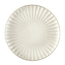 Ceramiczny talerz do serwowania Vlora 32cm beżowy do jadalni, do zmywarki Intesi