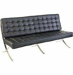 Sofa BA3 3 osobowa, czarna ekoskóra PU inspirowana Barcelona