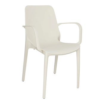 Krzesło Ginevra z podłokietnikami białe z tworzywa