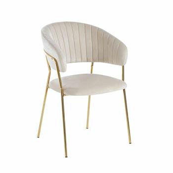 Krzesło Glamour velvet beżowe/ złote nogi