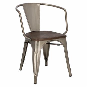 Krzesło Niort Arms Wood metal sosna szczotkowana
