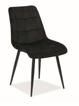 Krzesło Plaid Velvet - czarne/ czarne   