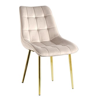 Krzesło Poly velvet beżowe złote nogi