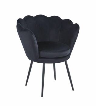 Krzesło muszelka Fiona VIC czarny/nogi czarne