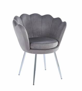 Krzesło muszelka Fiona VIC szary/nogi srebrne