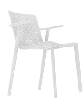 Krzesło z podłokietnikami NetKat białe z tworzywa