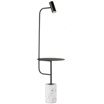 Lampa podłogowa ze stolikiem VINCENT  czarna 146 cm