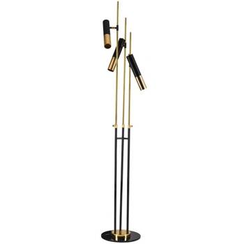 Lampa stojąca GOLDEN PIPE-3 czarno złota180 cm