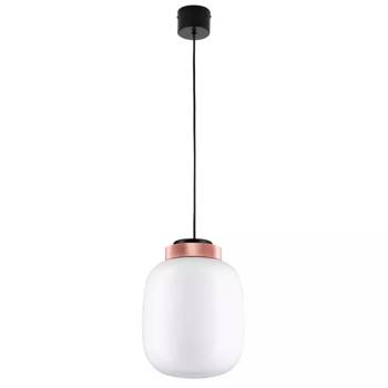 Lampa wisząca BOOM LED biało miedziana 25 cm