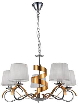 Lampa wisząca Denis 5x40W E14 chrom/złoty