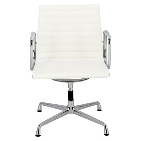  Fotel konferencyjny CH1081 inspirowany EA108 skóra biała, chrom