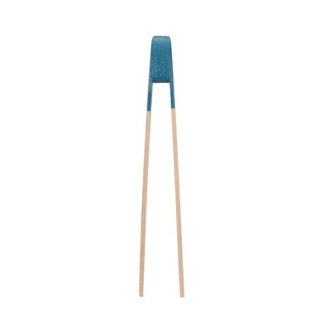 Bambusowe szczypce do serwowania z magnesem niebieskie