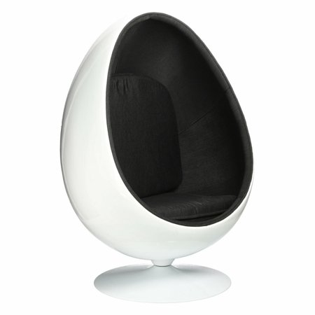 Fotel Ovalia Chair biało czarny nowoczesny