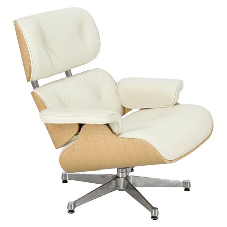 Fotel Vip biały/ dąb insp. Lounge chair