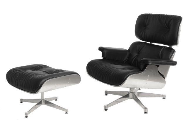 Fotel Vip z podnóżkiem czarny/ aluminium insp. Lounge Chair