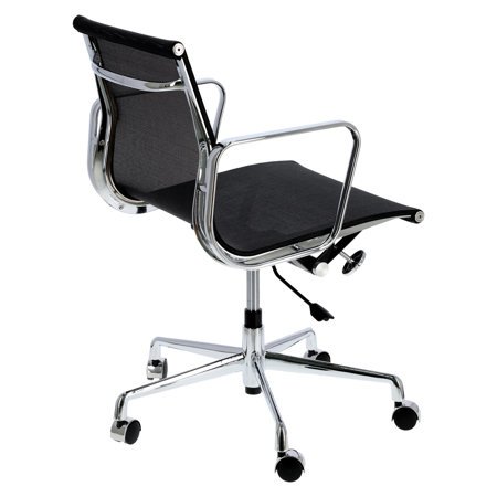 Fotel biurowy CH1171 PREMIUM inspirowany EA117 siateczka czarna, chrom