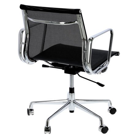 Fotel biurowy CH1171 PREMIUM inspirowany EA117 siateczka czarna, chrom