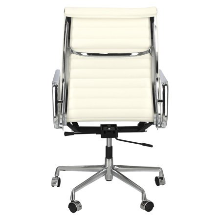 Fotel biurowy CH1191 PREMIUM inspirowany EA119 skóra biała, chrom