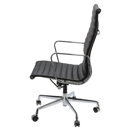 Fotel biurowy CH1191 PREMIUM inspirowany EA119 skóra czarna, chrom