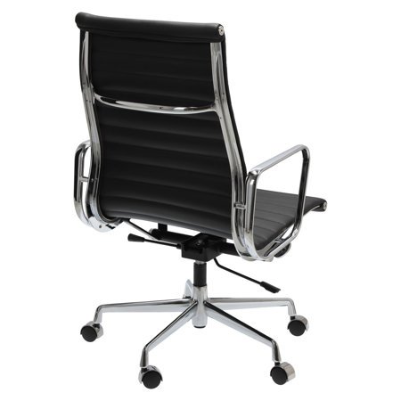Fotel biurowy CH1191 PREMIUM inspirowany EA119 skóra czarna, chrom