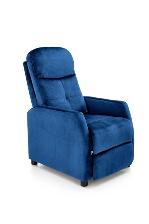 Fotel rozkładany recliner Dativo welwet niebieski