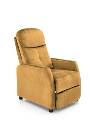 Fotel rozkładany recliner Dativo welwet żółty
