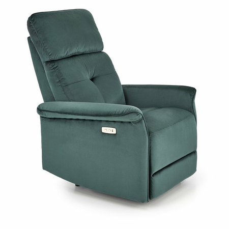 Fotel rozkładany recliner Karlin welwet zielony