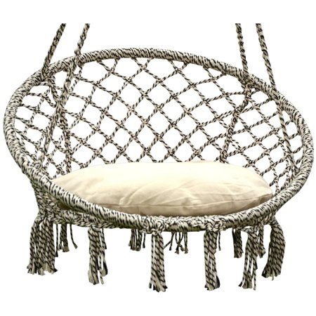 Hamak ażurowy fotel wiszący 80x60 cm z poduszką