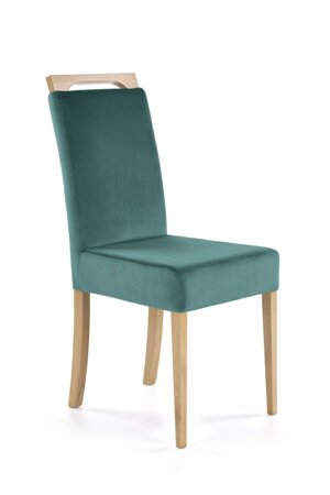 Krzesło Alabama Velvet zielony/dąb miodowy
