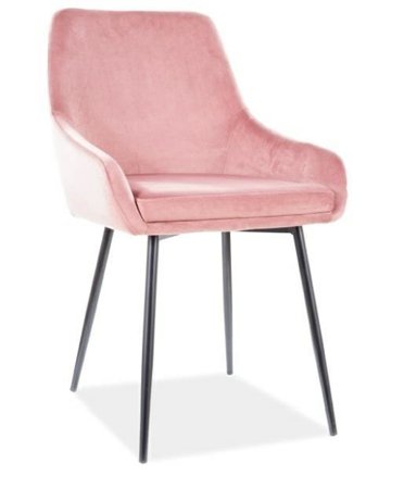 Krzesło Balbi Velvet - pudrowy róż