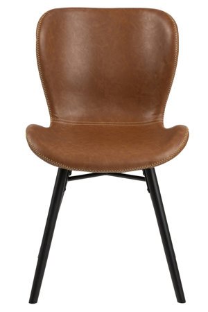 Krzesło Batilda Retro brandy /czarne tapicerowane