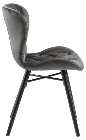 Krzesło Batilda VIC dark grey/ pikowana tapicerowane