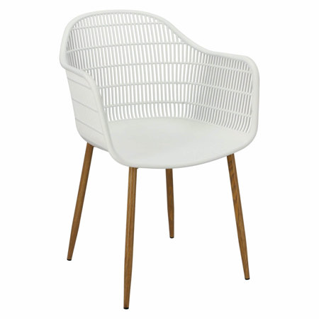 Krzesło Becker białe/naturalne z tworzywa
