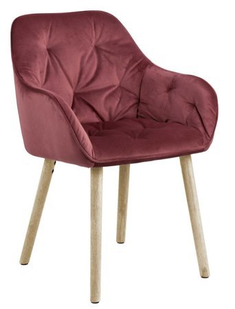 Krzesło Brooke wood VIC koralowe tapicerowane