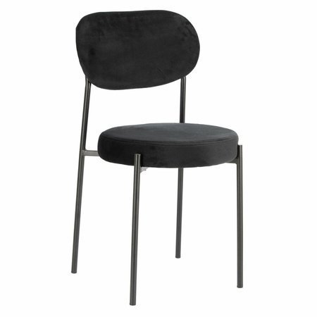 Krzesło Camile Velvet czarne tapicerowane