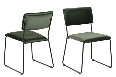 Krzesło Cornelia VIC Forest Green tapicerowane